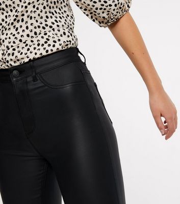 new look hallie leather look jeans