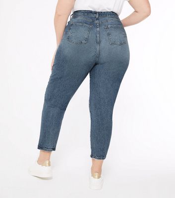 blue waist enhance tori mom jeans