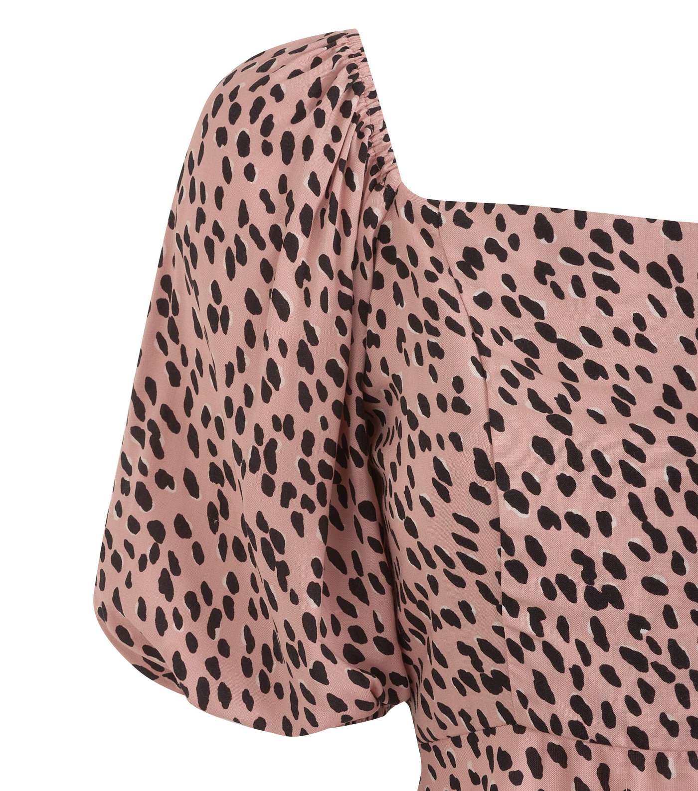 Petite Pink Abstract Spot Puff Sleeve Blouse  Image 3