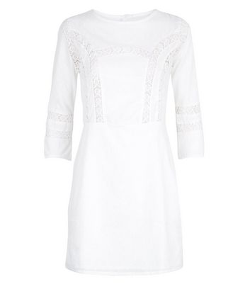 new look white crochet dress