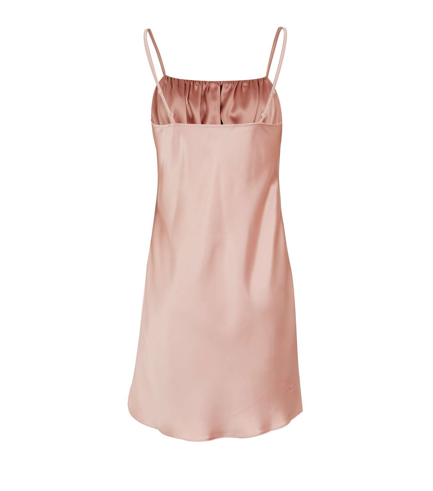 Pale Pink Satin Ruched Bustier Slip Dress  Image 2