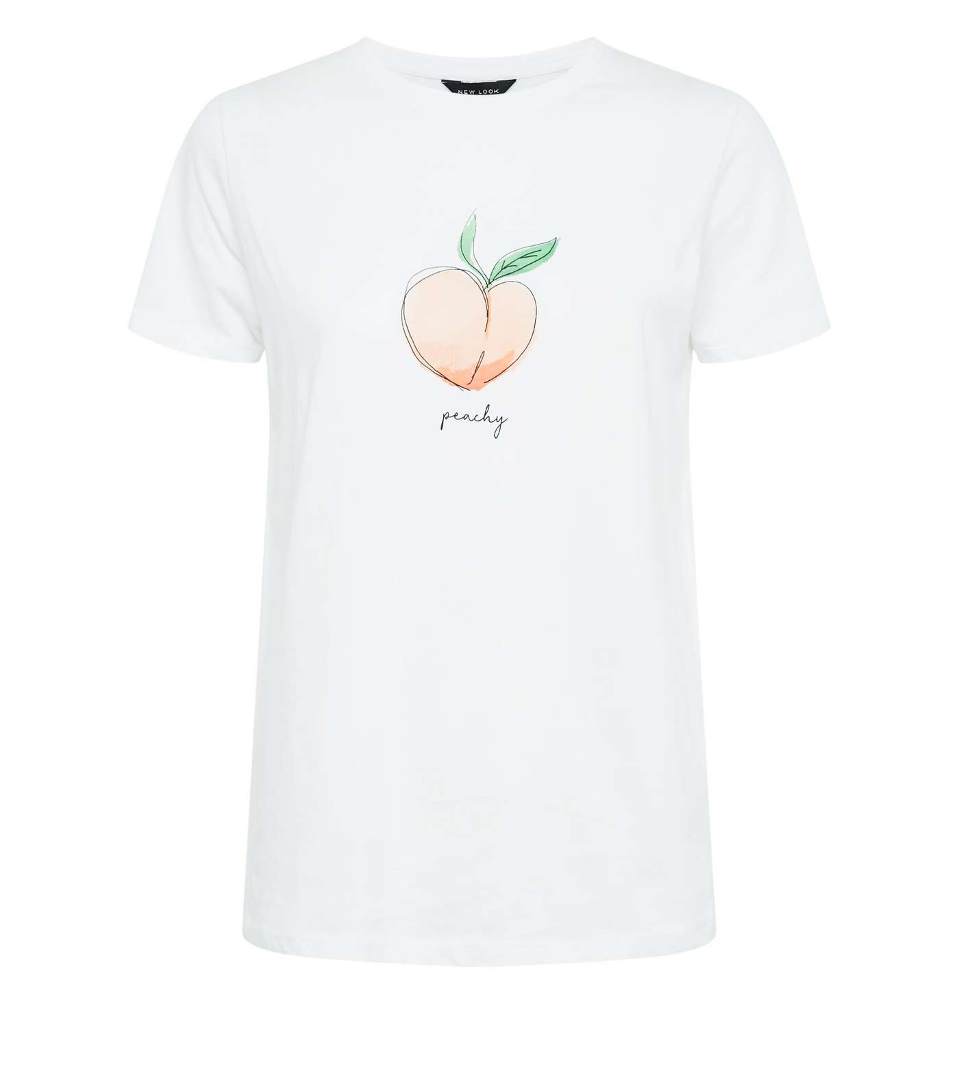 White Peachy Slogan T-Shirt Image 4
