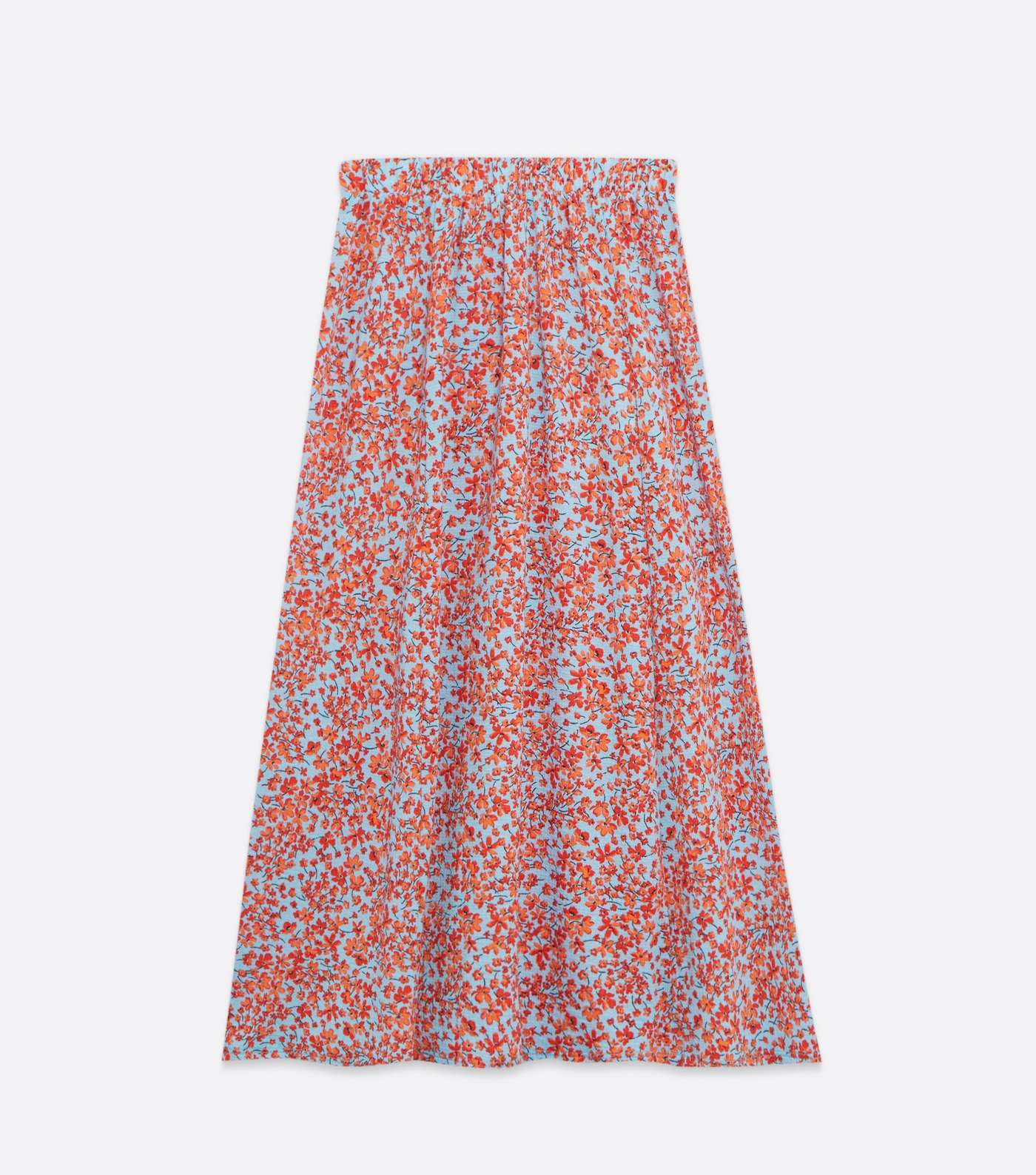 JDY Pale Blue Floral Midi Skirt Image 5