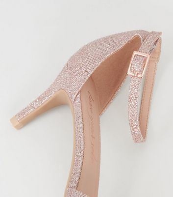 sparkly rose gold heels