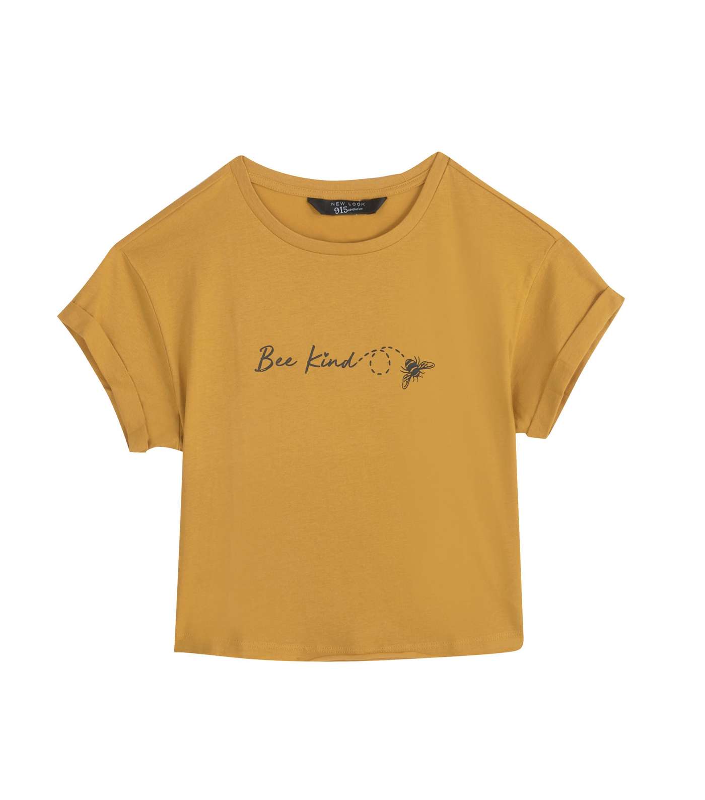 Girls Mustard Bee Kind Slogan Boxy T-Shirt
