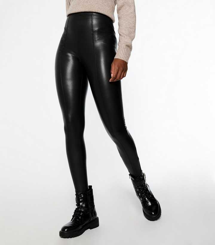 leather look leggings topshop