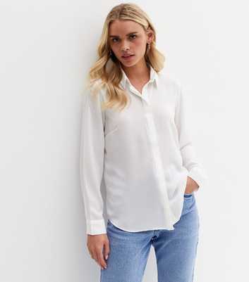 Petite White Long Sleeve Shirt