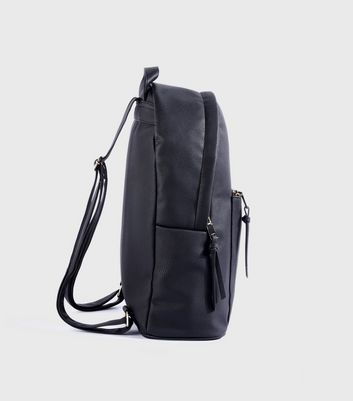 NEW EX-CHAINSTORE New Look Black Ring Zip Utility Mini Backpack Bag RRP=£20 