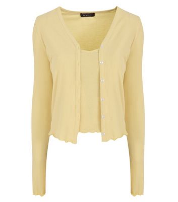 Mustard cardigan new outlet look