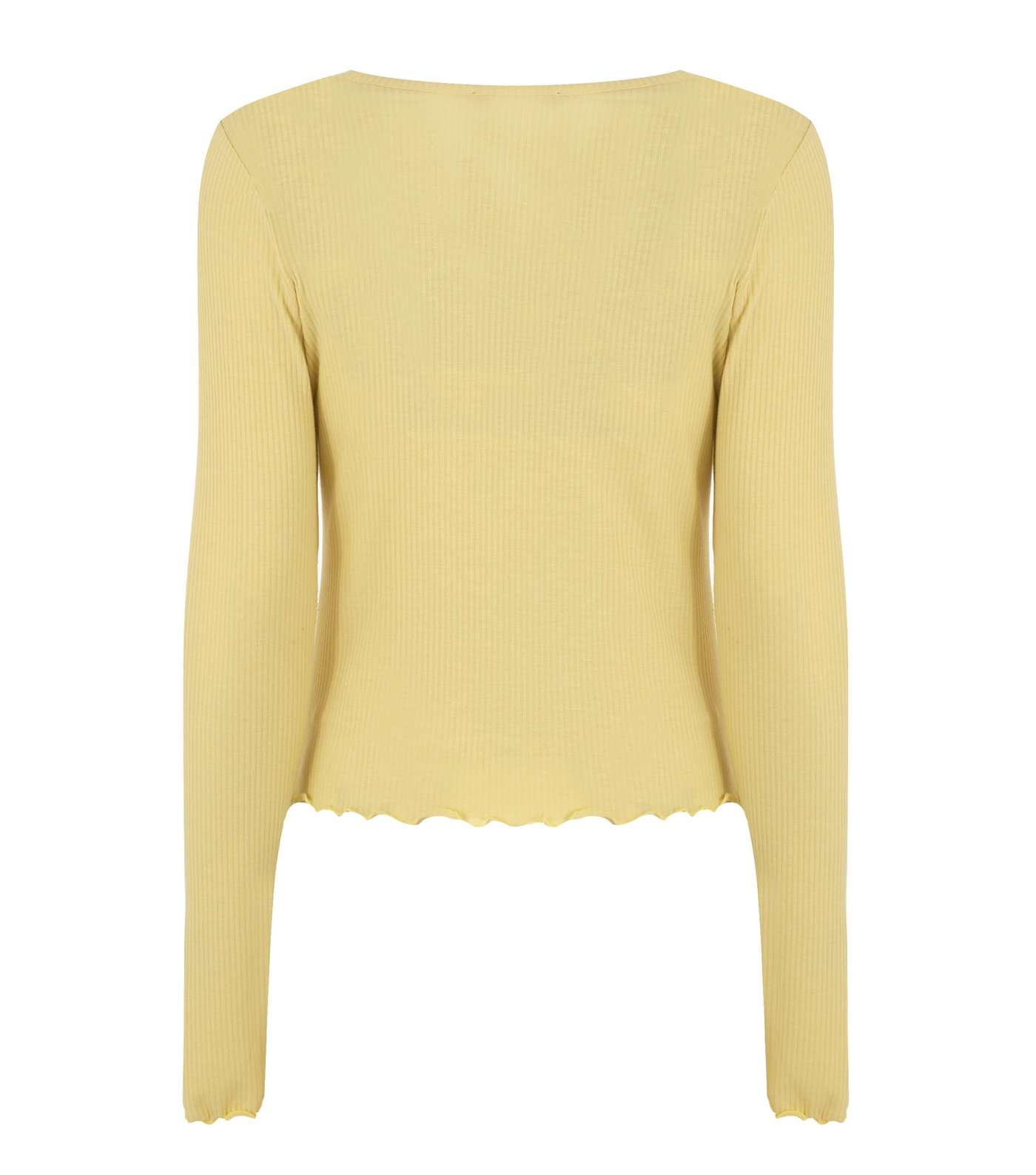 Pale Yellow Ribbed Cardigan and Cami Set Image 2