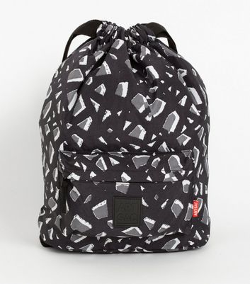 black geometric backpack