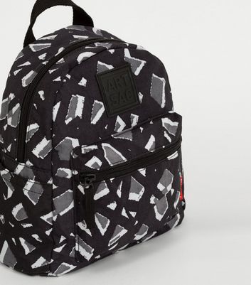 black geometric backpack