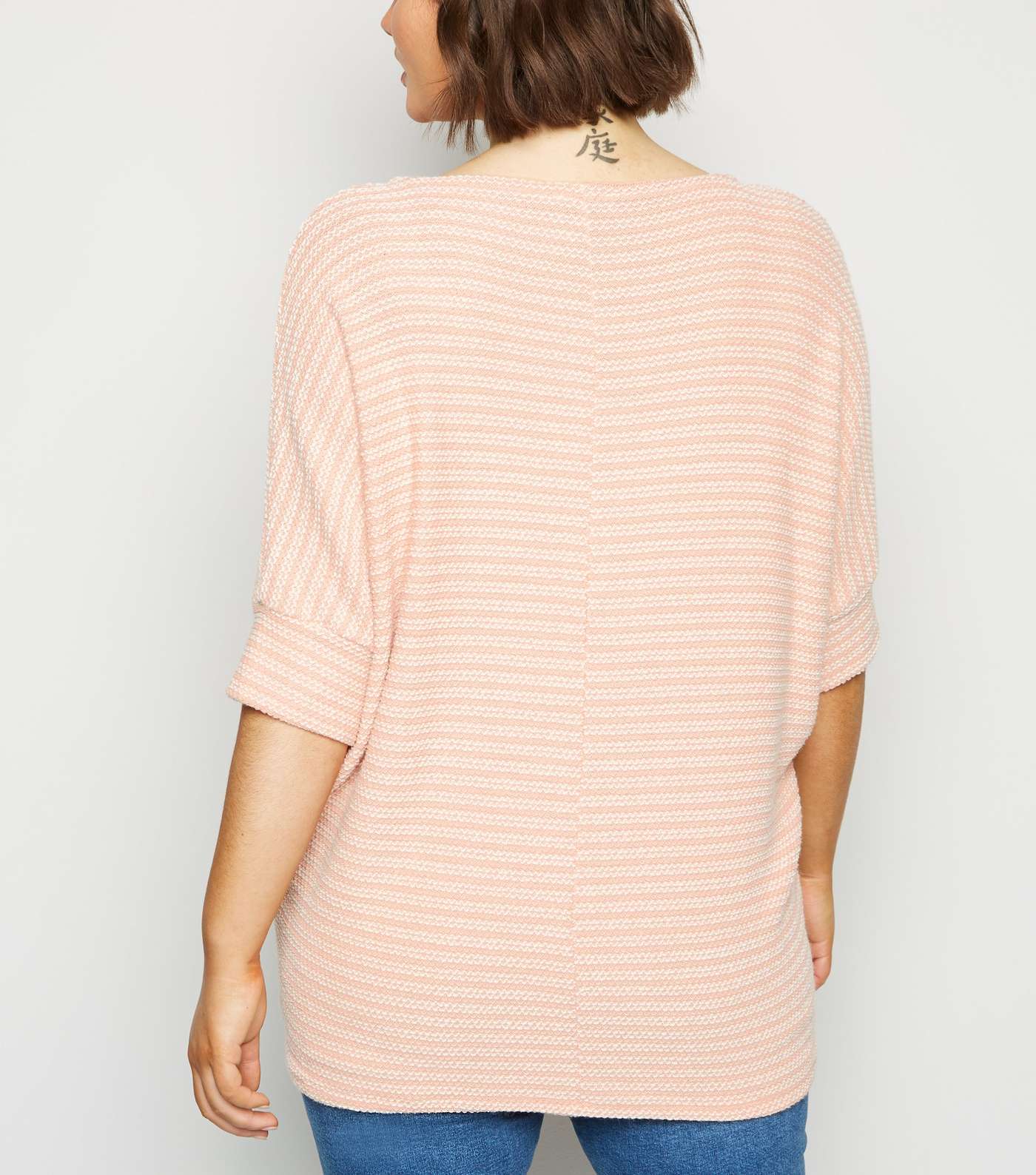 Apricot Curves Pink Batwing Waffle Knit Top Image 3