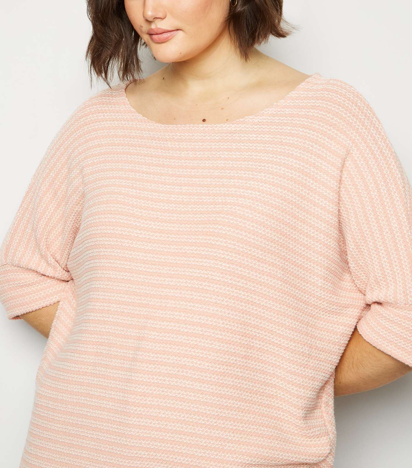 Apricot Curves Pink Batwing Waffle Knit Top Image 5