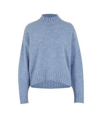 light blue high neck sweater