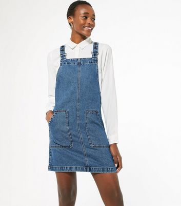 Denim pinafore clearance dress with leggings