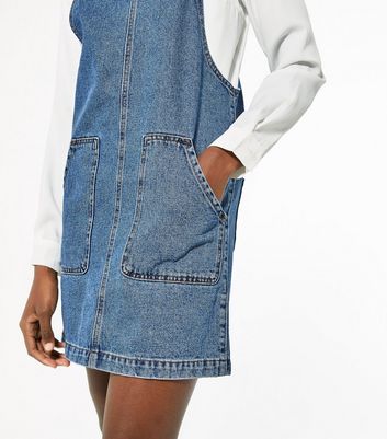 tall denim pinafore dress