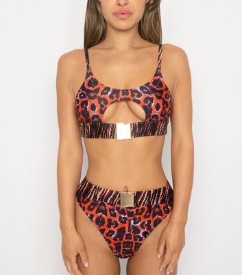 leopard print buckle bikini