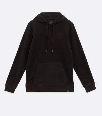 Image of Only & Sons Black Embroidered Hoodie New Look