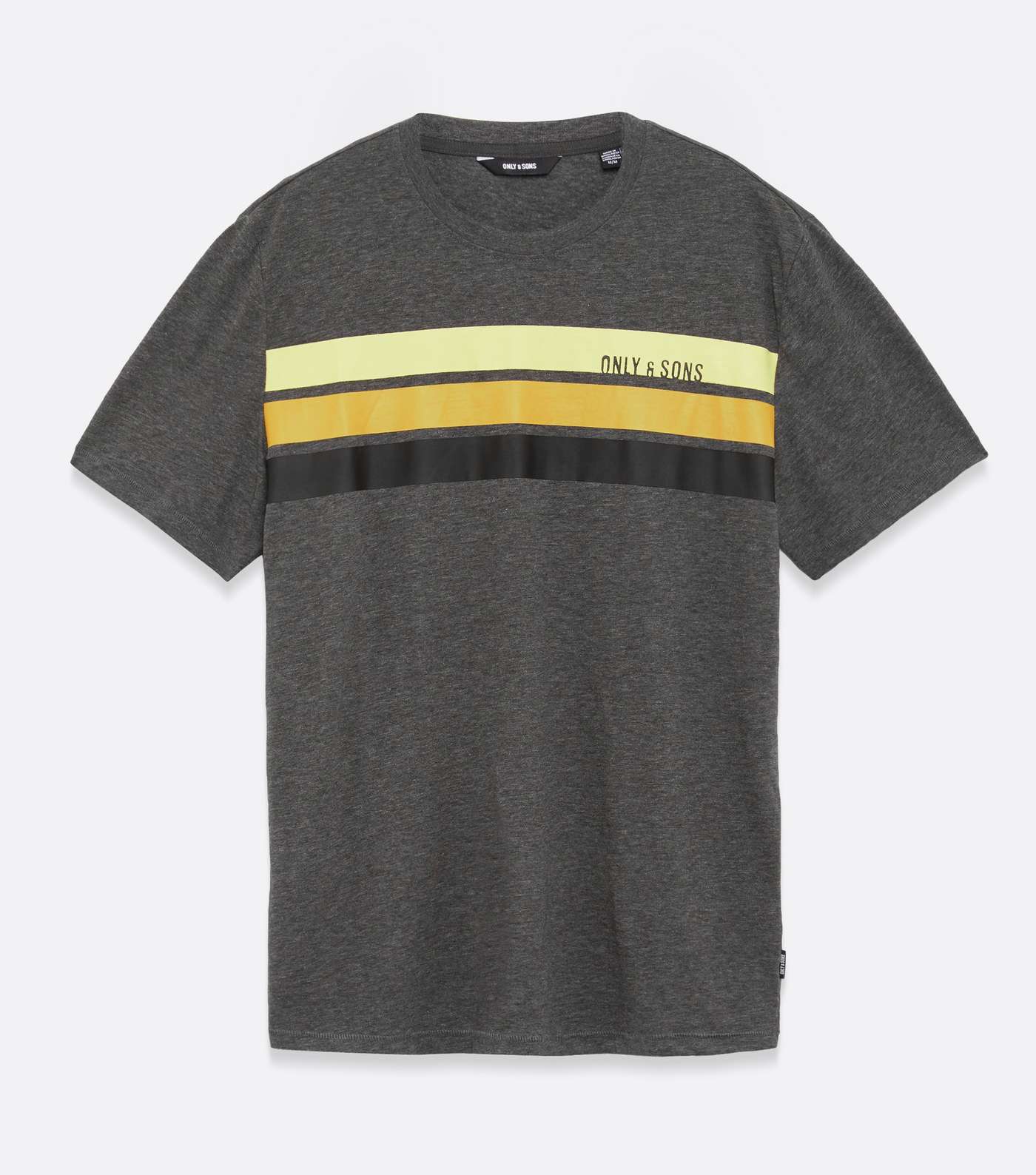 Only & Sons Dark Grey Stripe Logo T-Shirt  Image 5