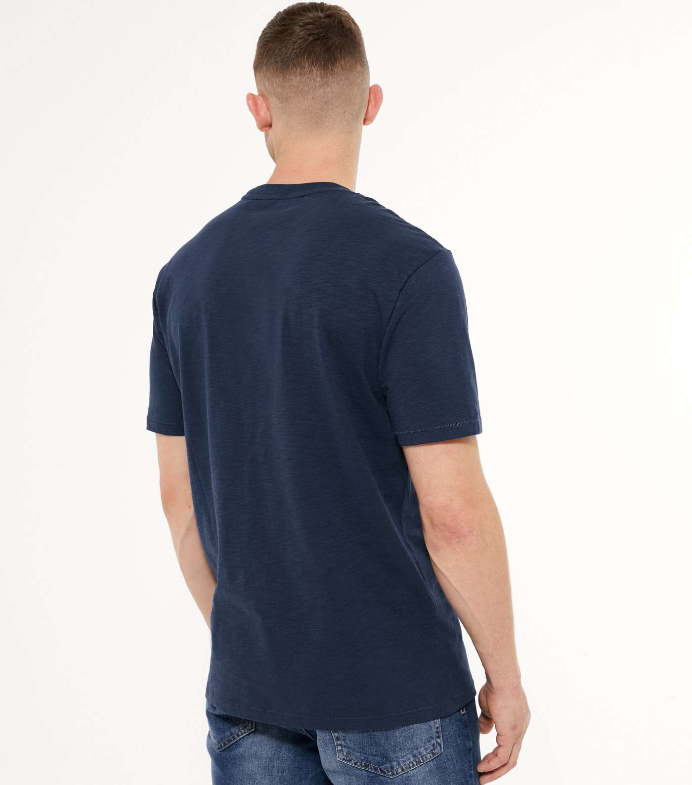 Only & Sons Navy Stripe Logo T-Shirt  Image 4