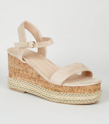 cream flatform sandals