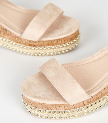cream flatform sandals