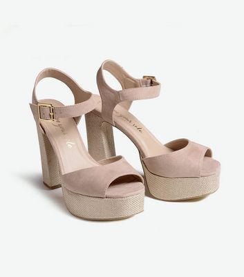 Shimmer Ankle Strap Block Heel Court Shoes | Woolworths.co.za