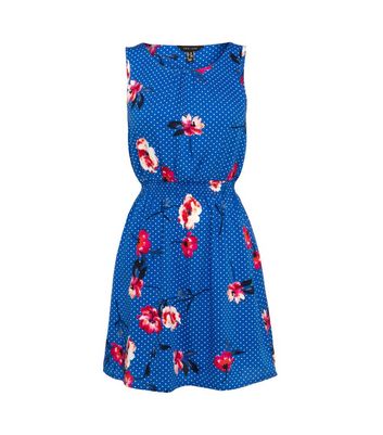bright blue floral dress