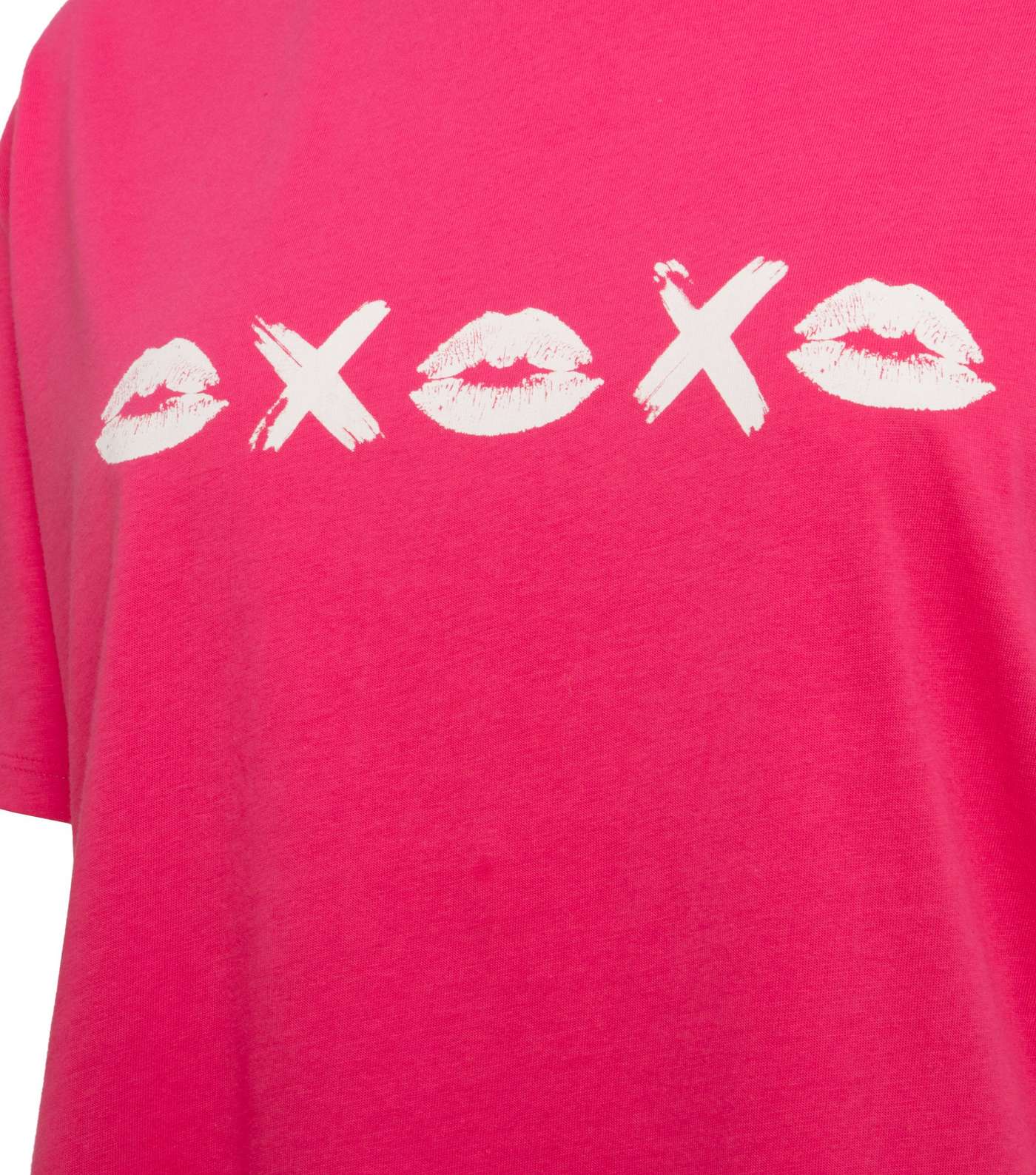 Bright Pink Kiss Print T-Shirt  Image 2
