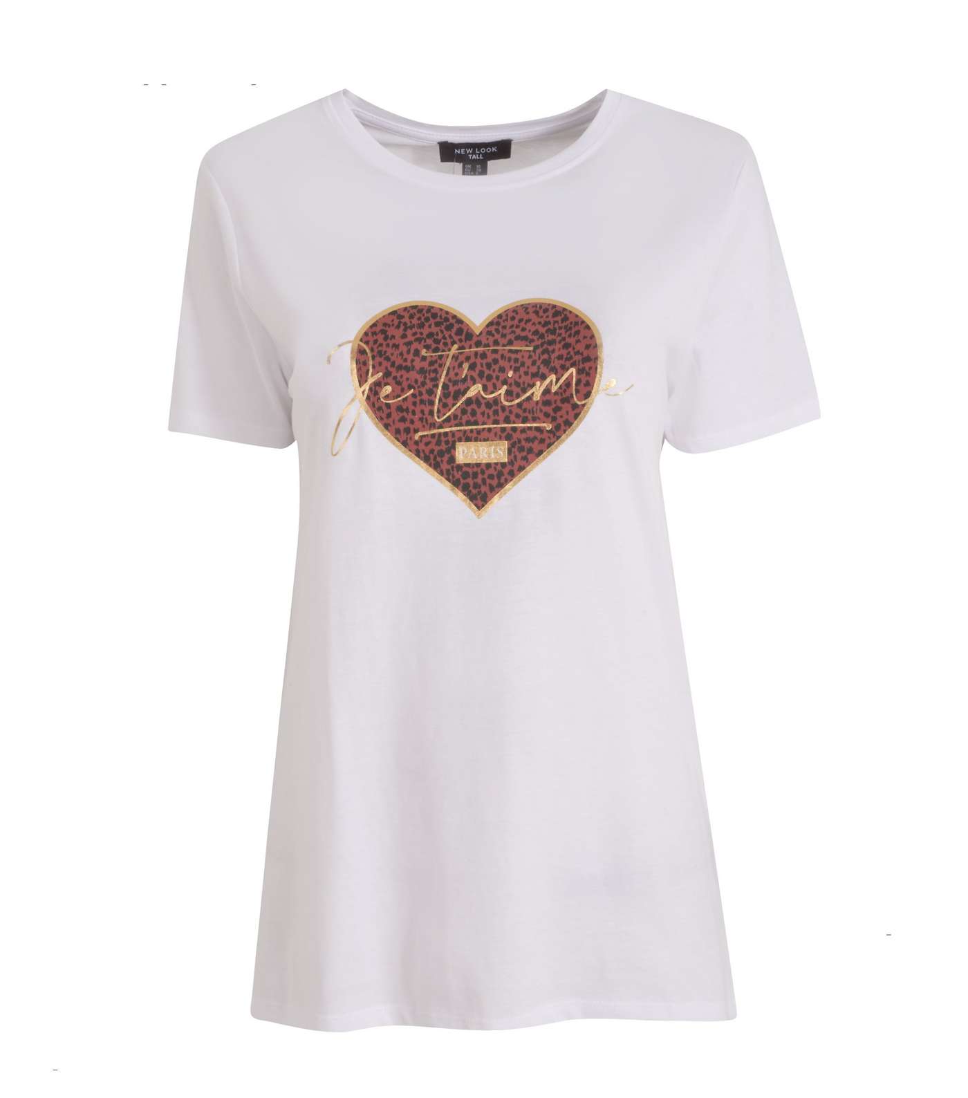 Tall White Je T'aime Paris Heart Slogan T-Shirt