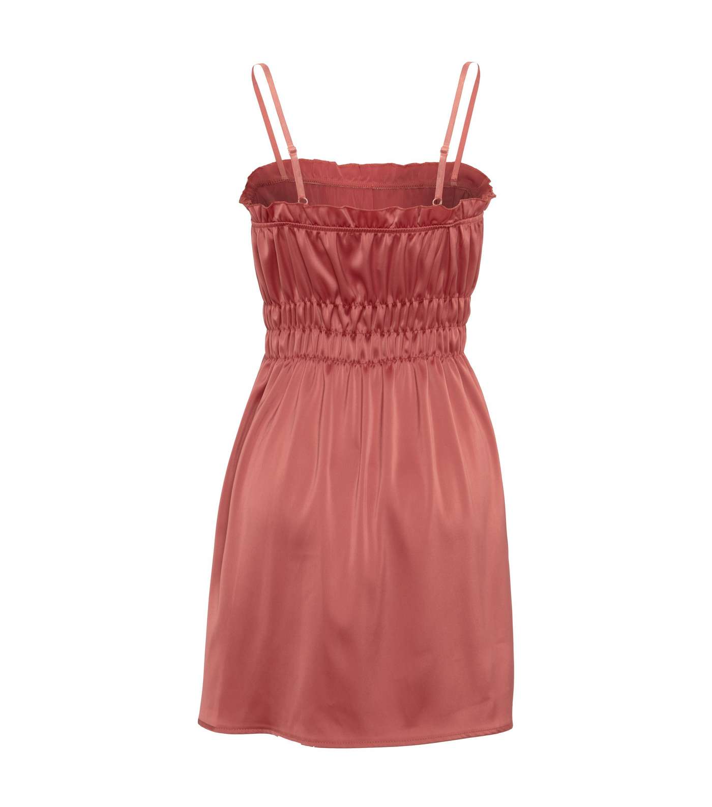Cameo Rose Coral Satin Strappy Mini Dress Image 2