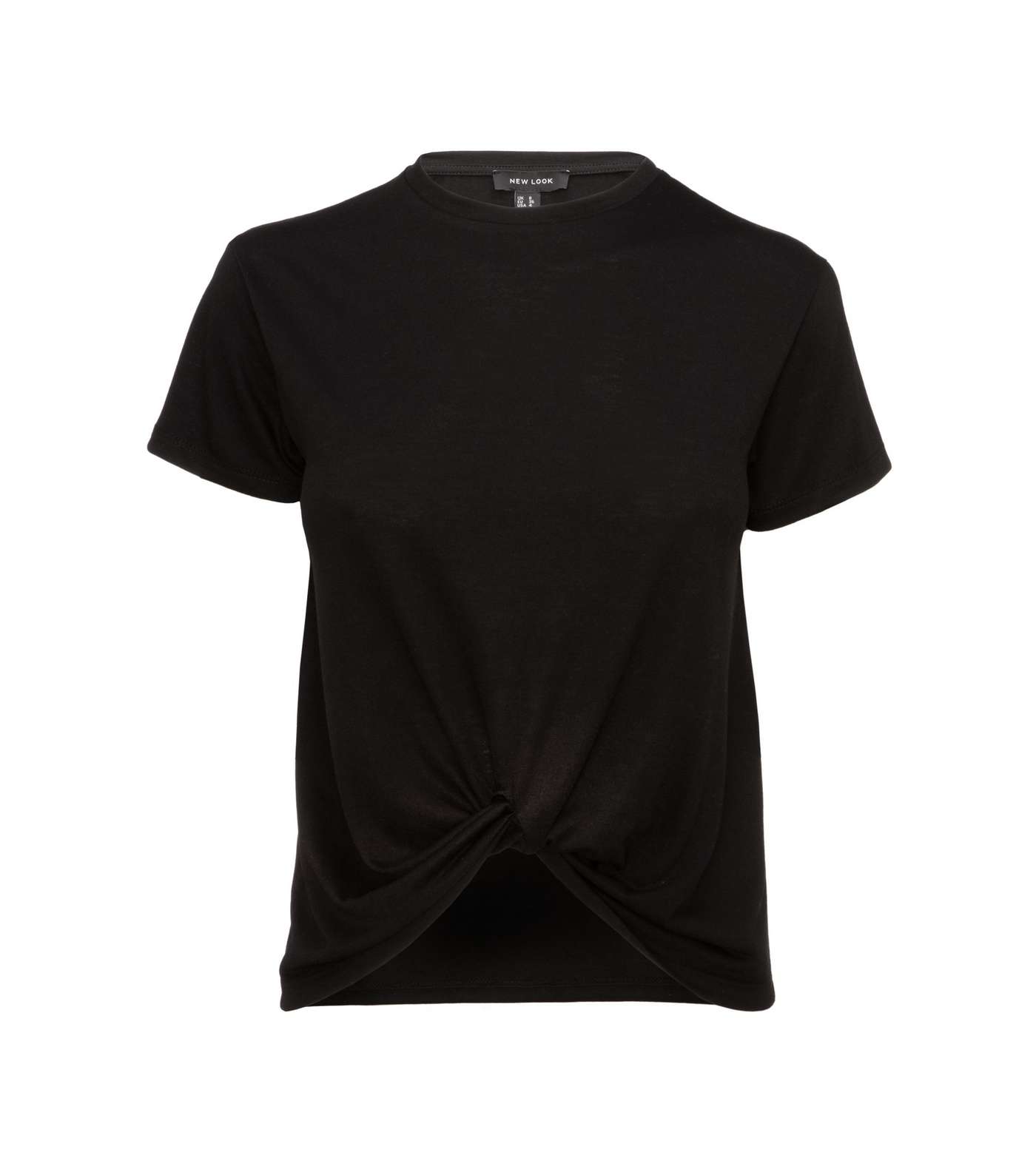 Black Jersey Twist Front T-Shirt