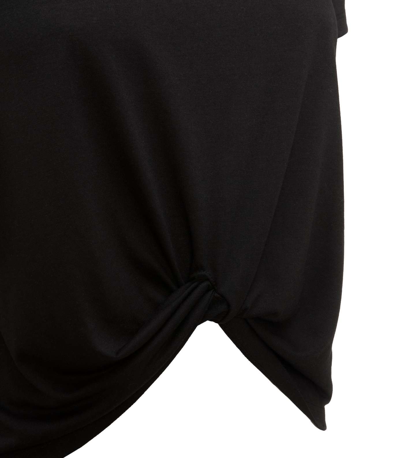 Black Jersey Twist Front T-Shirt Image 3