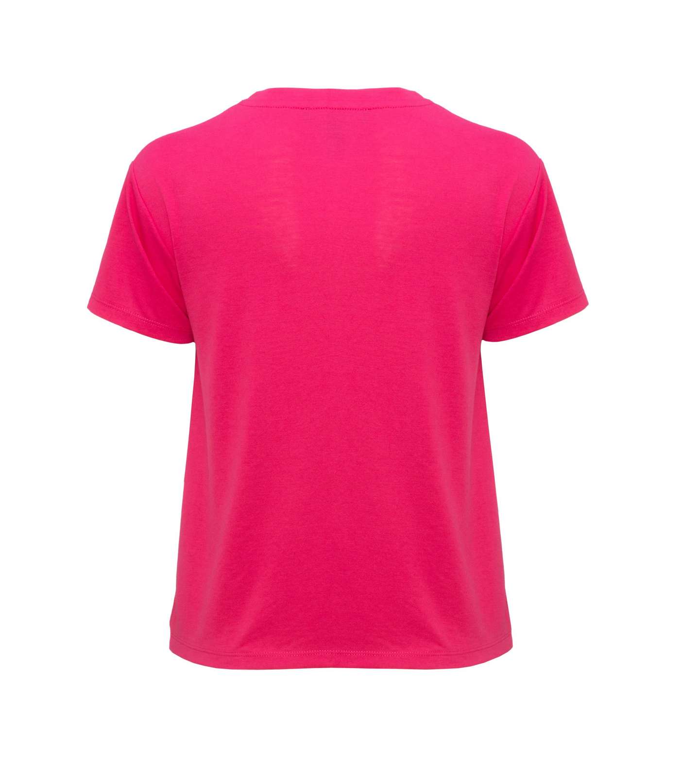 Bright Pink Jersey Twist Front T-Shirt Image 2