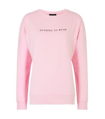 pink slogan sweatshirt
