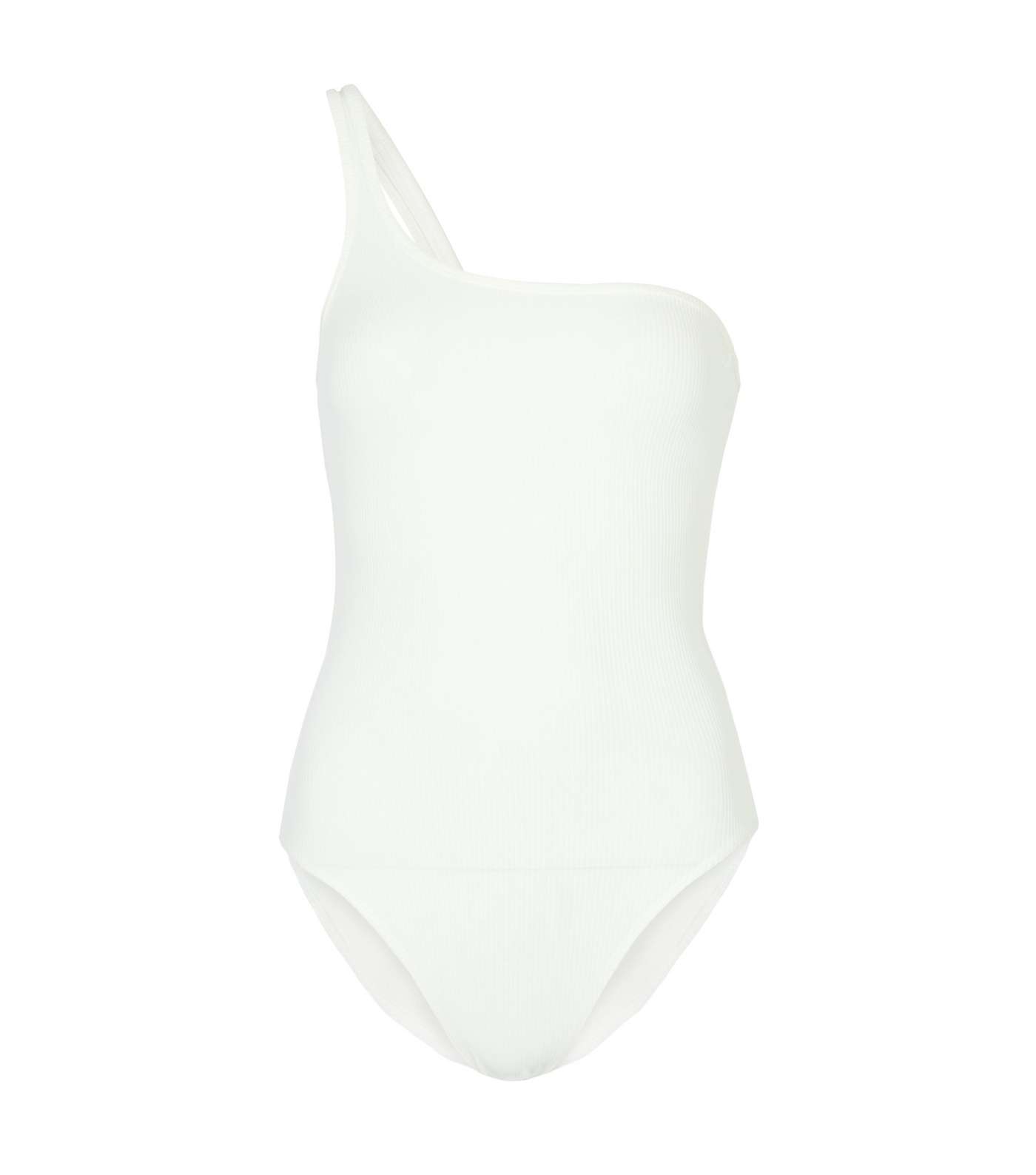 White Jersey One Shoulder Bodysuit Image 5