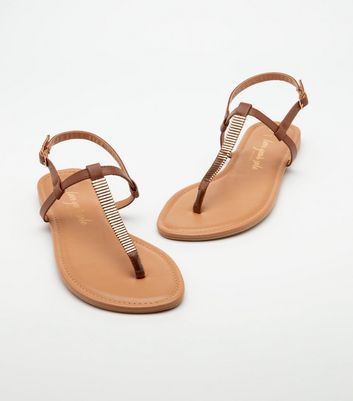 New look tan flat sandals fashion