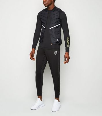 GymPro Black Quilted Sports Gilet New Look