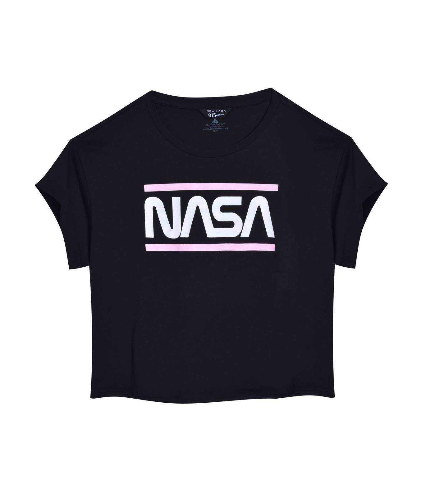 Girls Black NASA Slogan T-Shirt