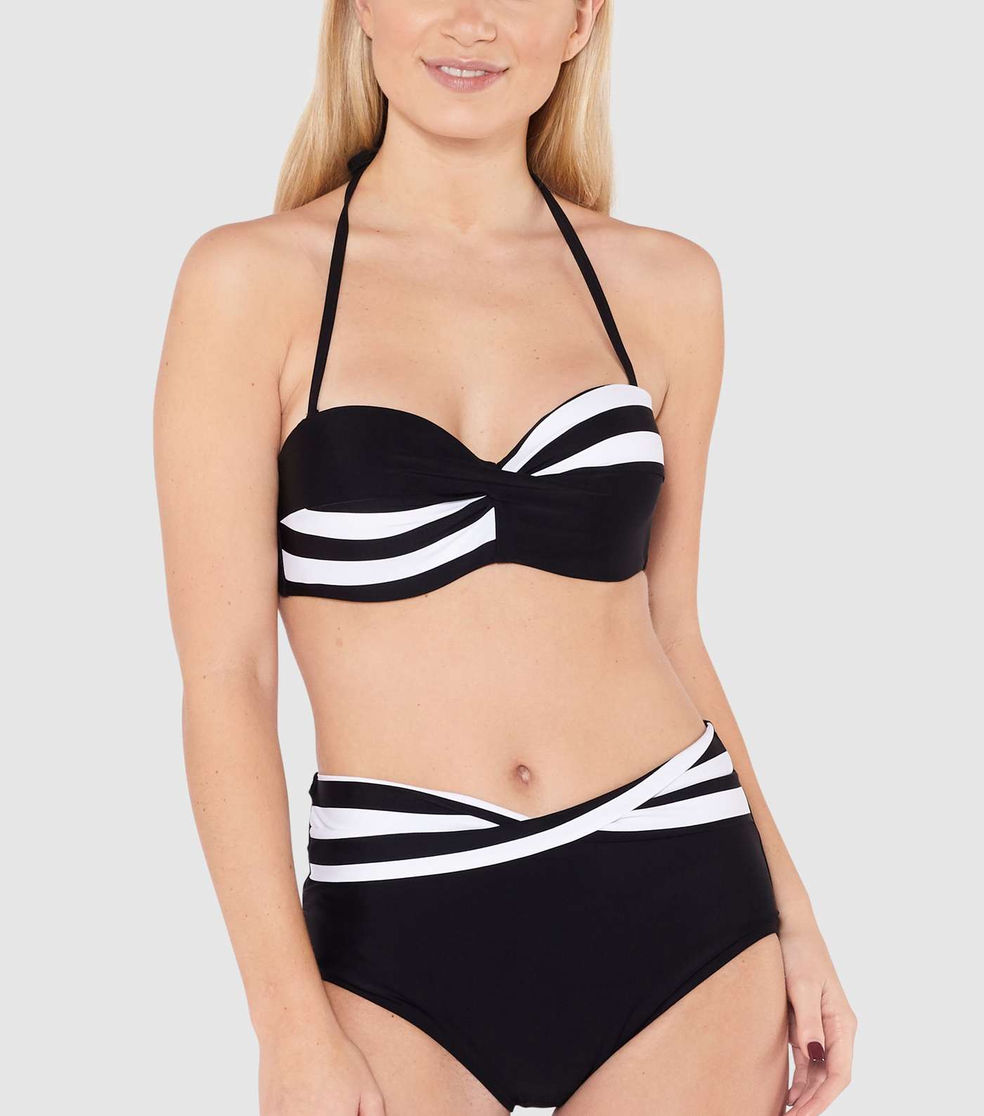 Beachcomber Black Stripe Twist Bikini Set