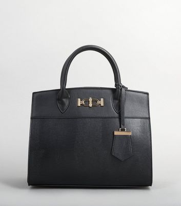 structured black tote