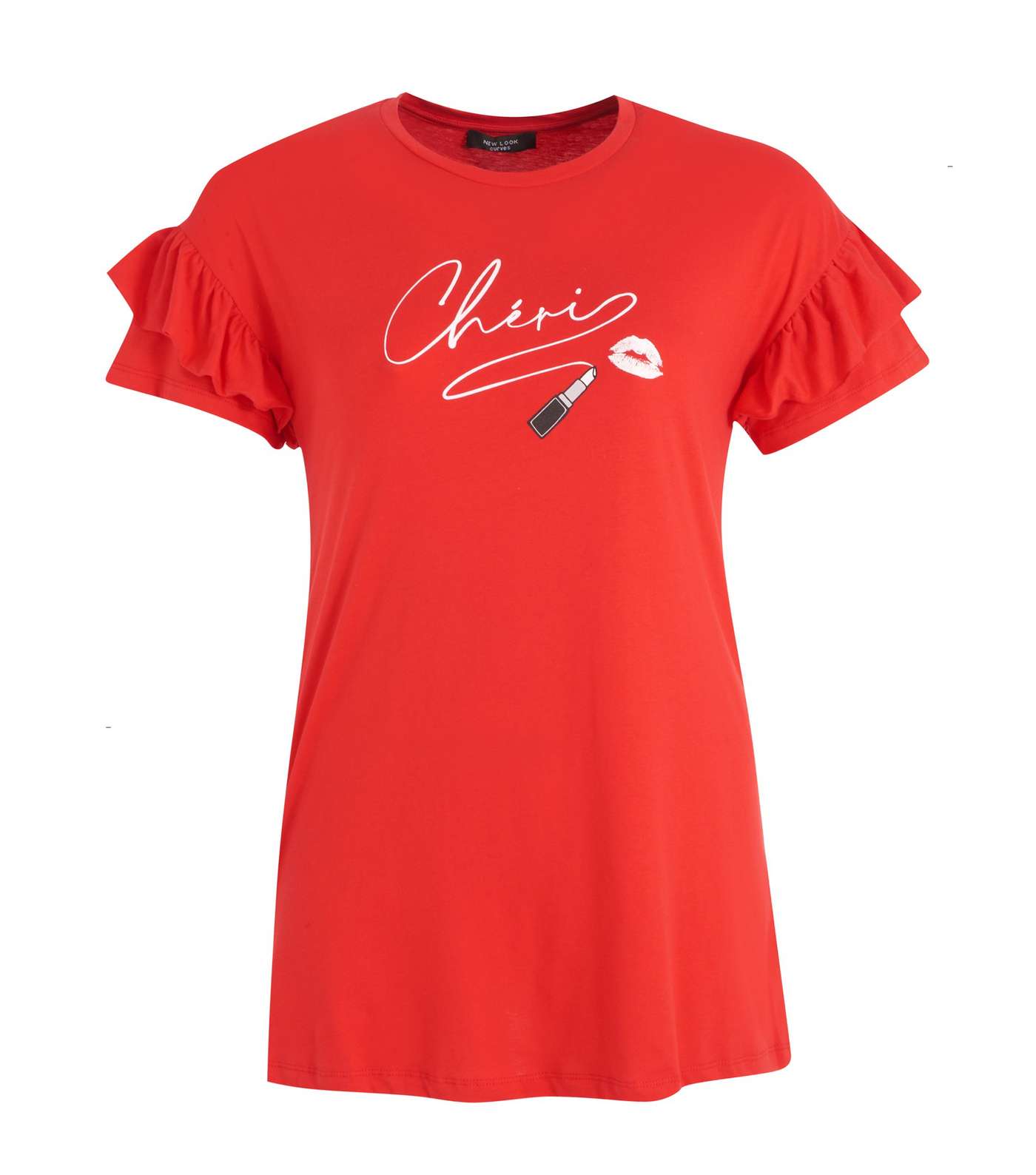 Curves Red Chéri Lipstick Slogan T-Shirt