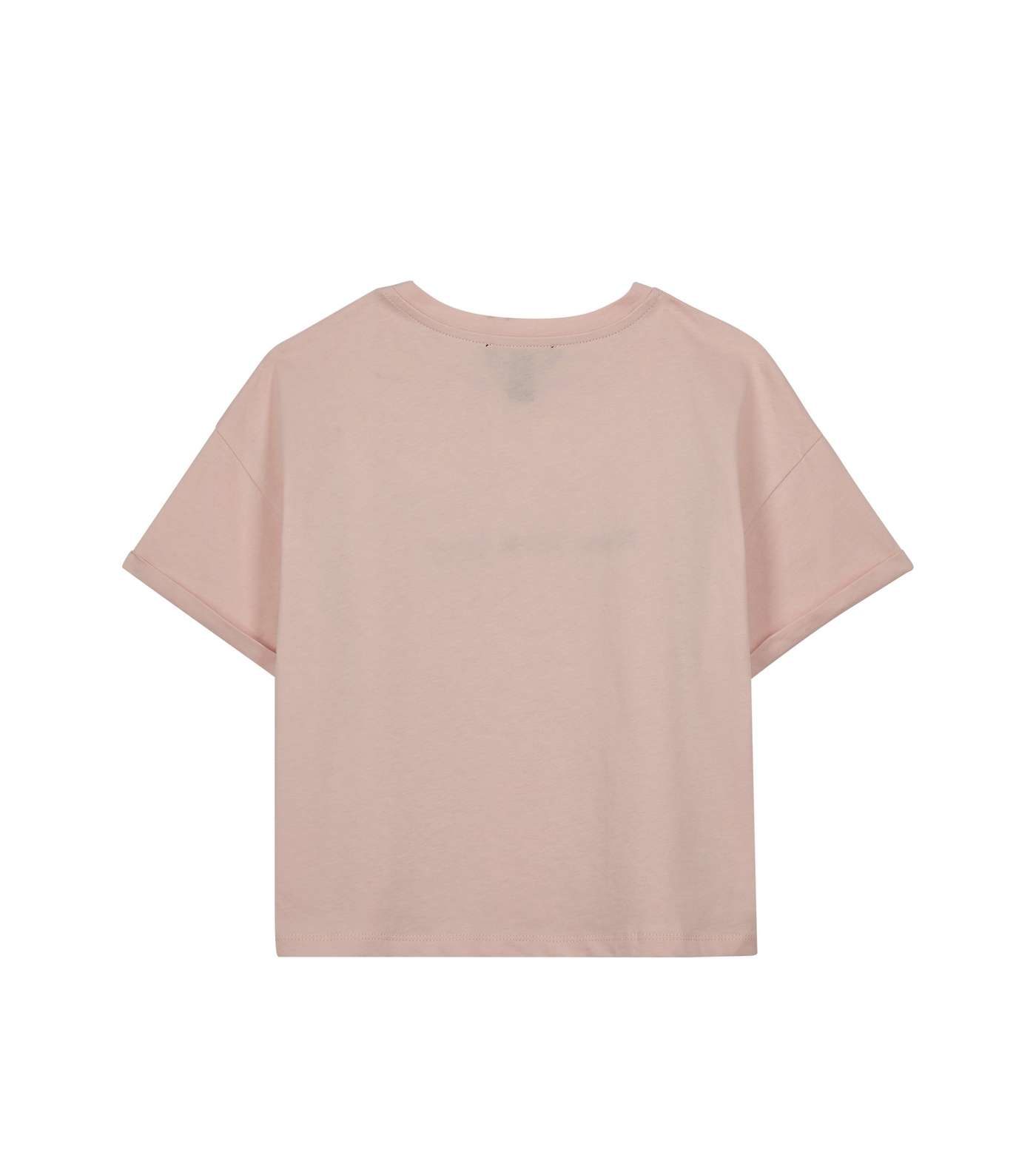Girls Pale Pink NYC Embroidered Slogan T-Shirt Image 2