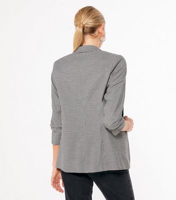 Grey ruched hot sale sleeve blazer