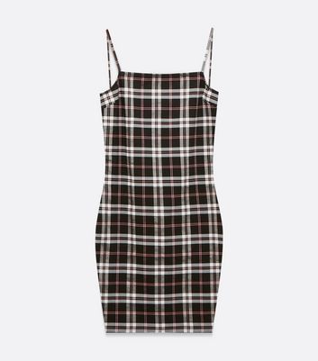 girls black and white check dress