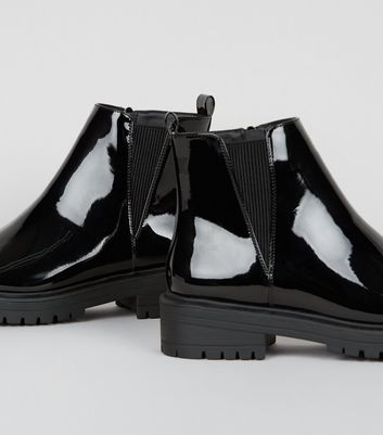 new look patent chelsea boots