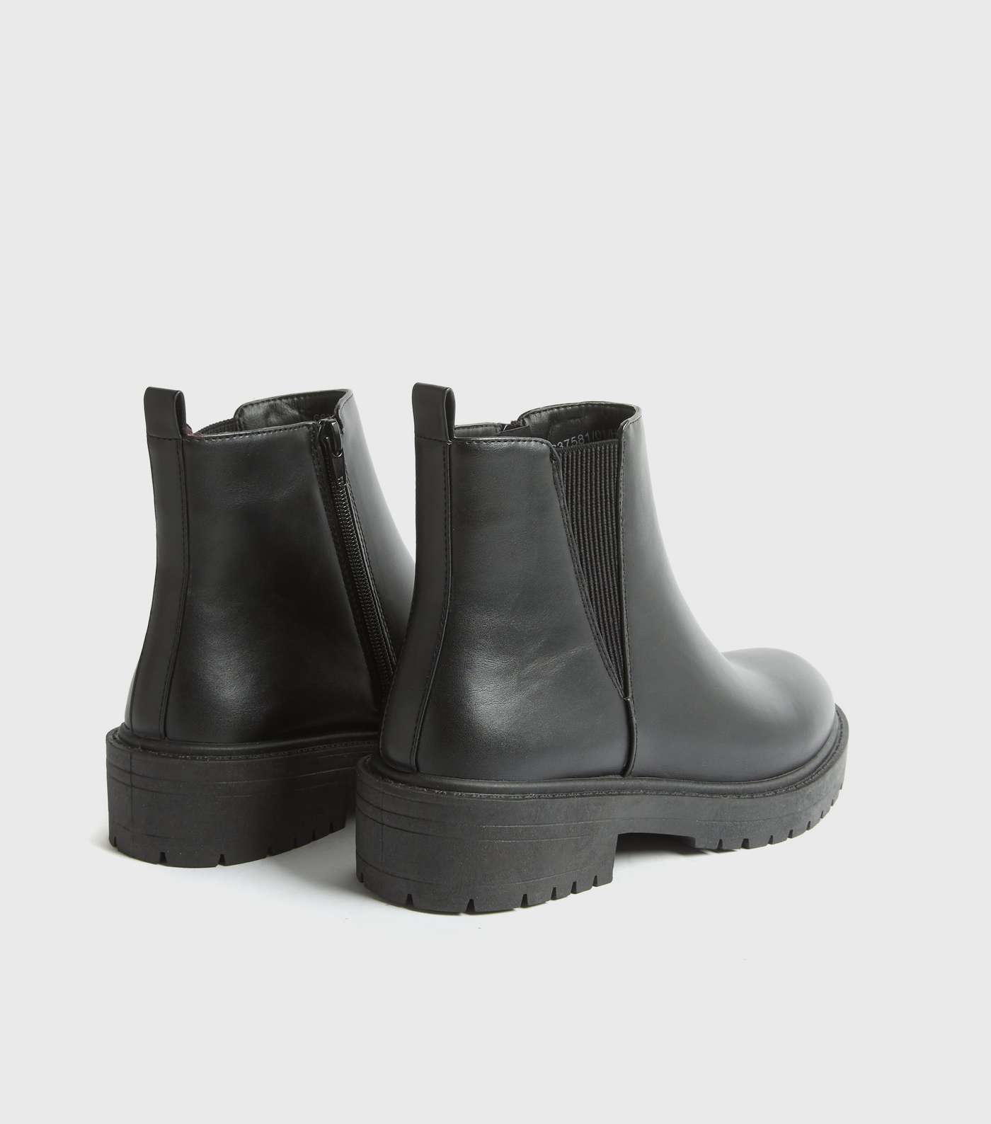 Black Leather-Look Chunky Chelsea Boots  Image 4
