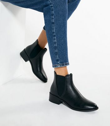 leather look chelsea boots