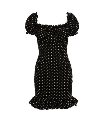 new look white polka dot dress